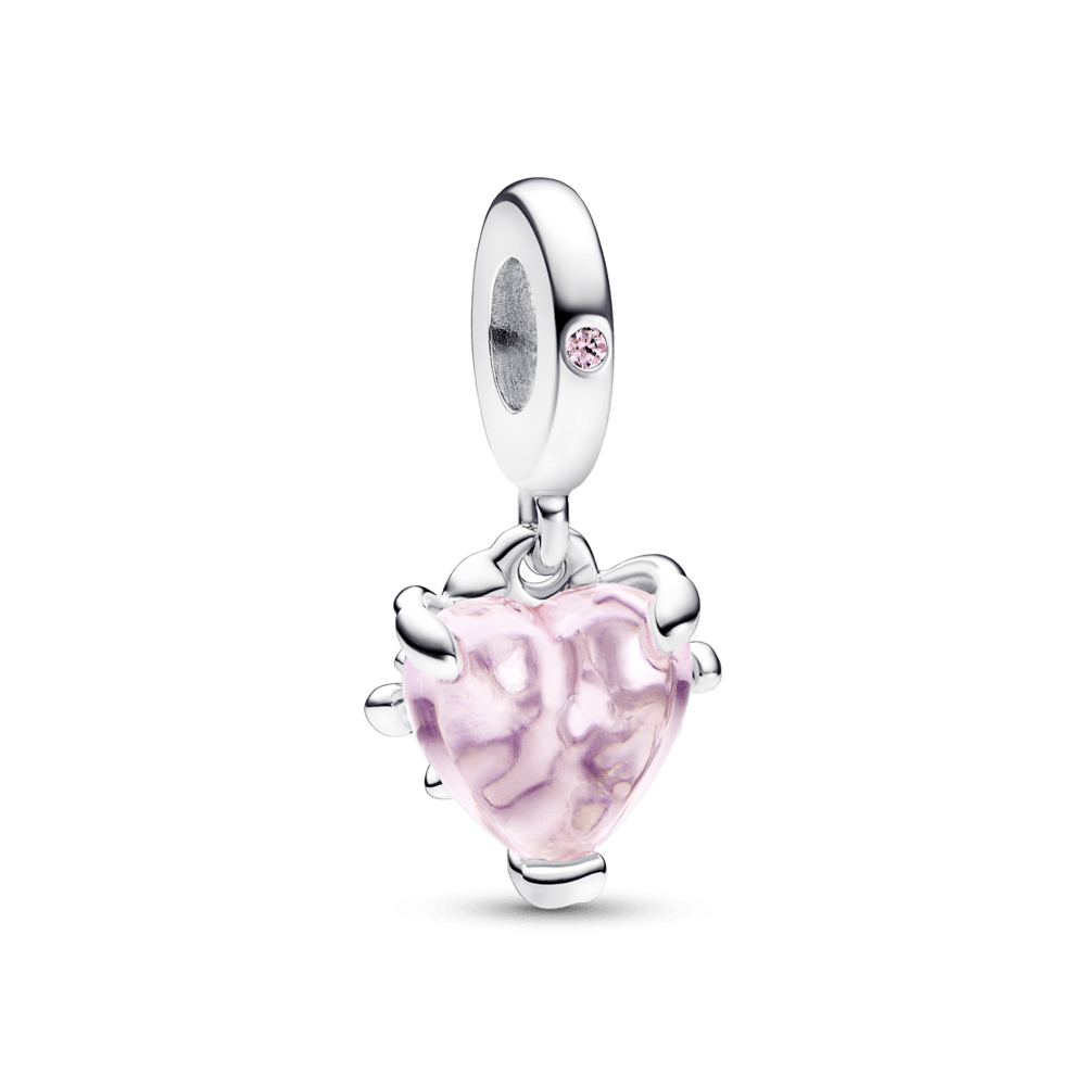 Pink Family Tree & Heart Dangle Charm - Pandora Lietuva