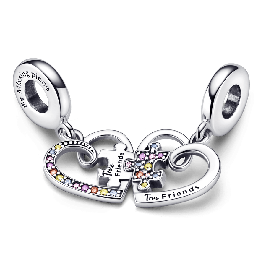 Puzzle Piece Hearts Splittable Friendship Dangle Charm - Pandora Lietuva