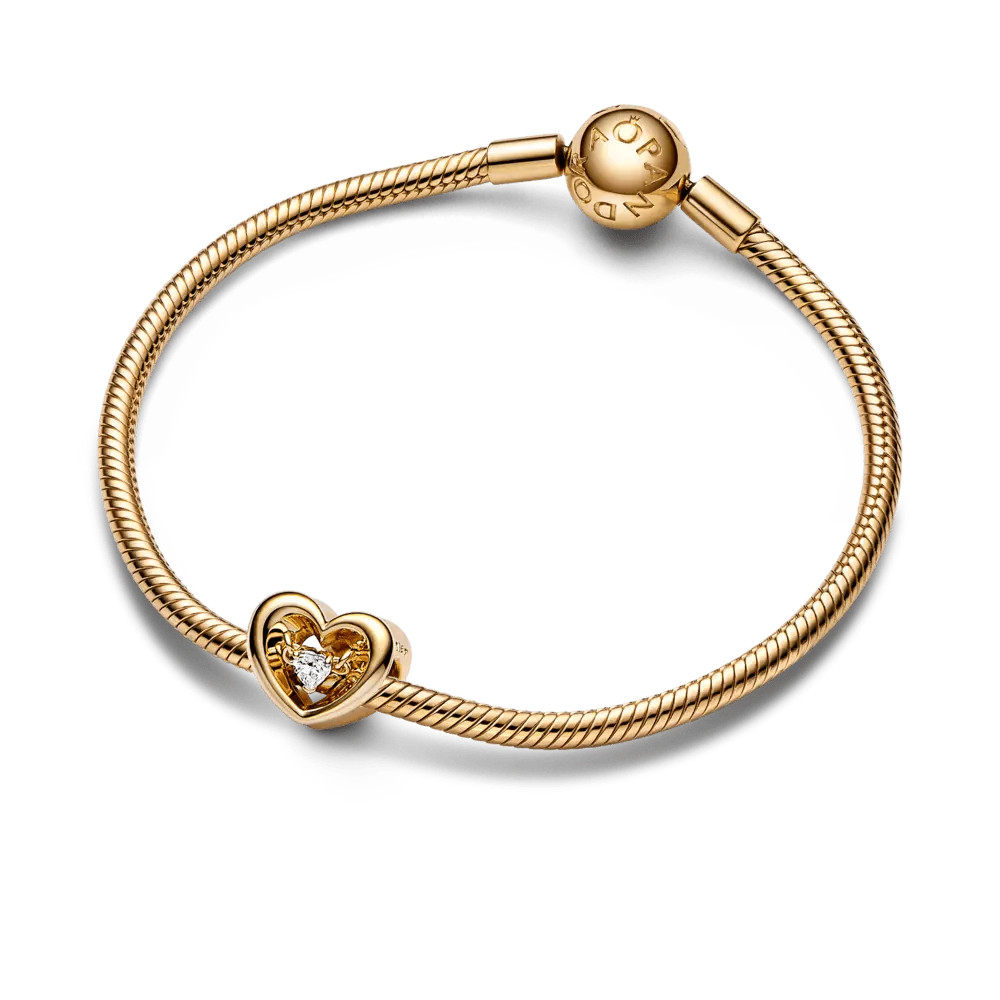 Radiant Heart & Floating Stone Charm amuletas - Pandora Lietuva