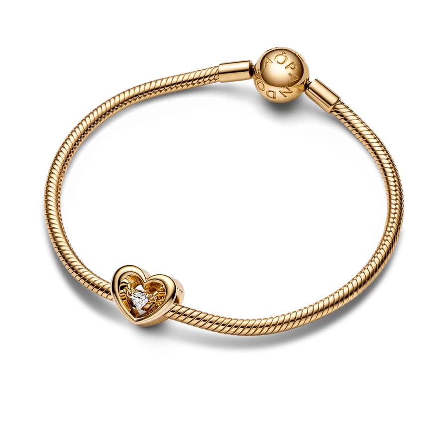 Radiant Heart & Floating Stone Charm amuletas - Pandora Lietuva