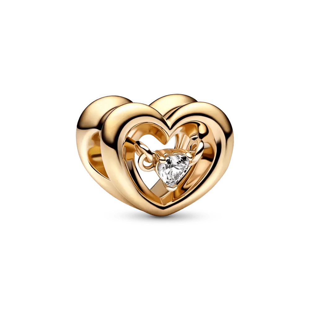 Radiant Heart & Floating Stone Charm amuletas - Pandora Lietuva