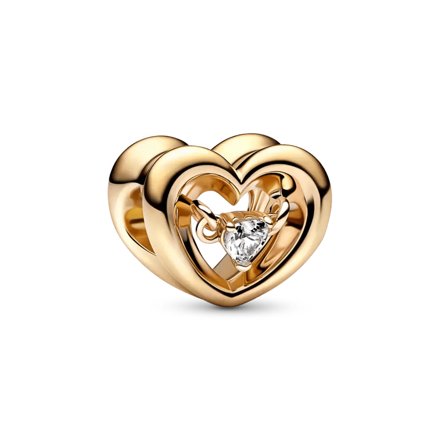 Radiant Heart & Floating Stone Charm amuletas - Pandora Lietuva