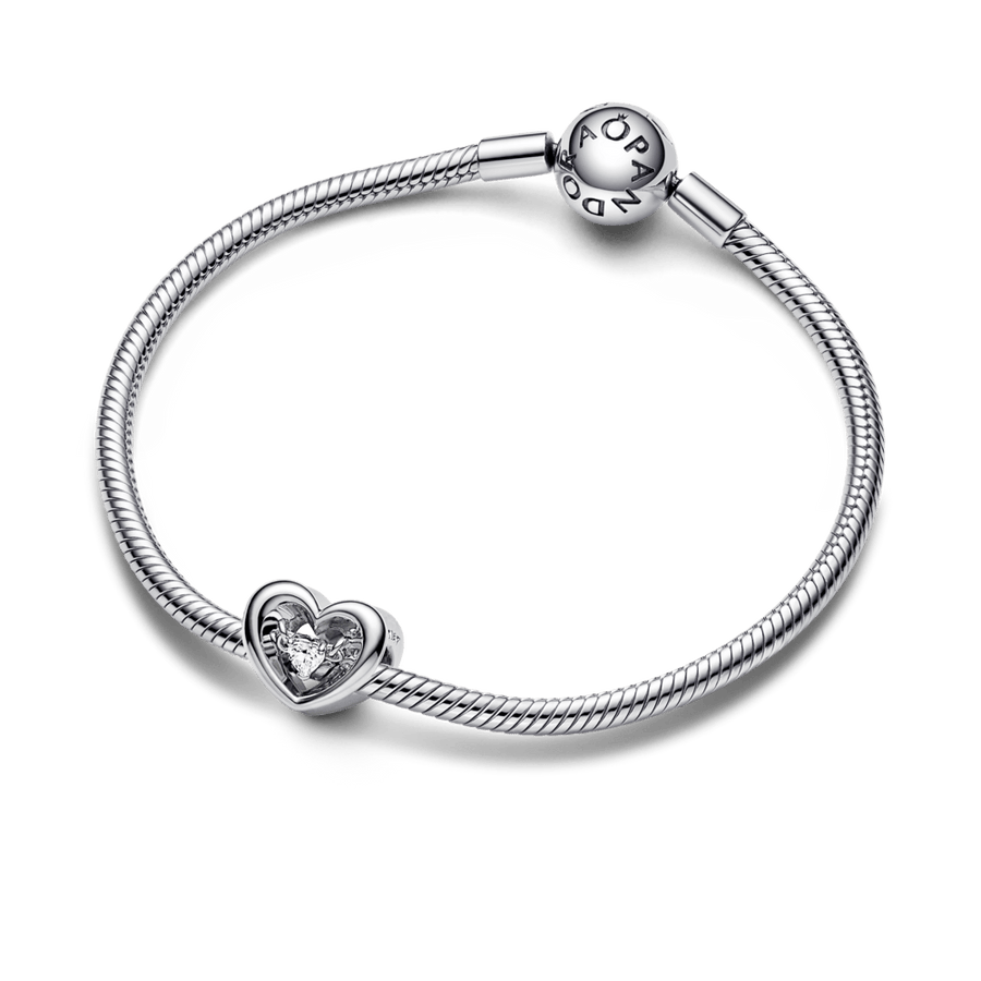 Radiant Heart & Floating Stone Charm amuletas - Pandora Lietuva