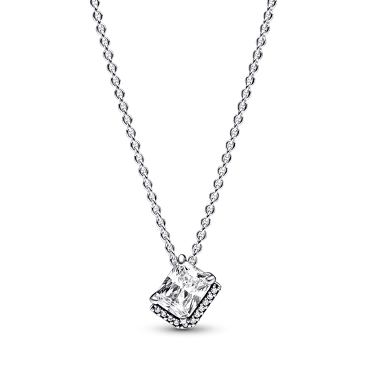 Rectangular Sparkling Halo Collier Necklace - Pandora LT