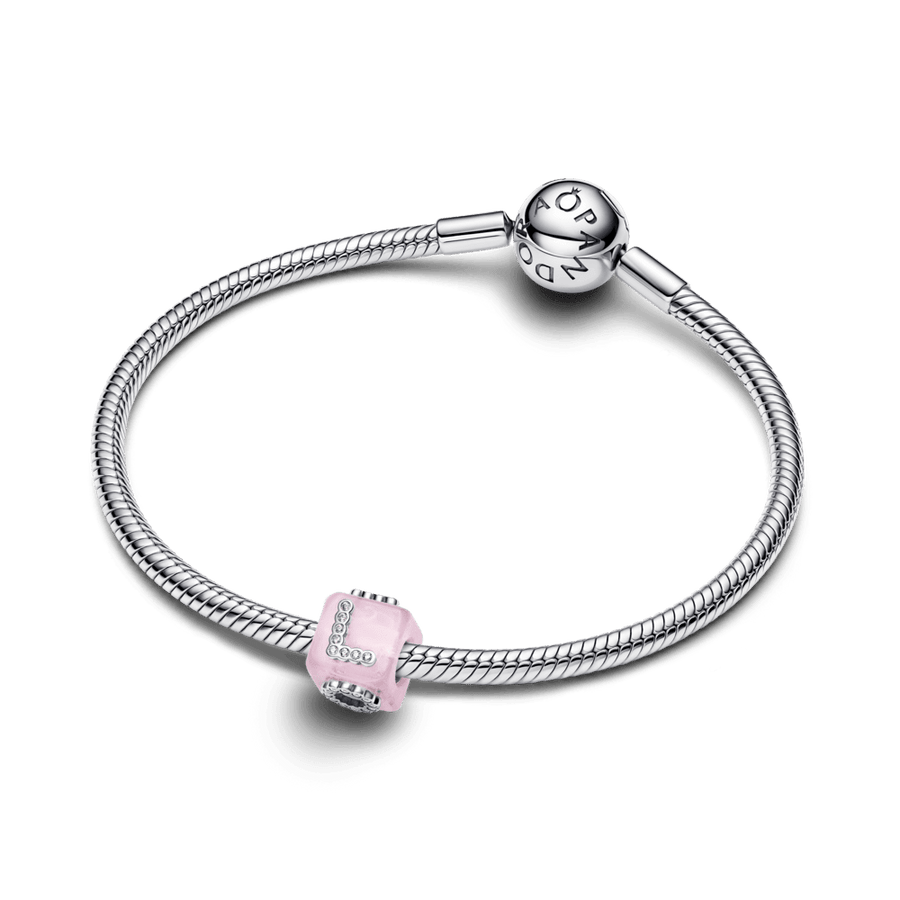 Rožinio Murano stiklo karoliukas „Meilės kubas“ - Pandora Lietuva