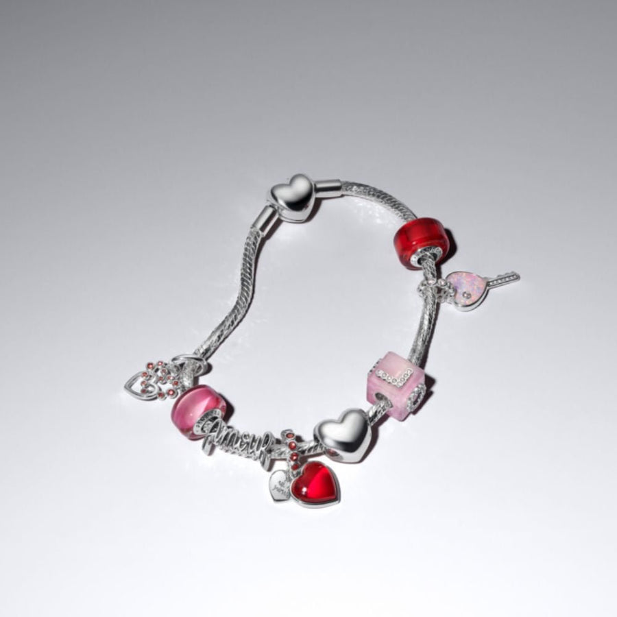 Rožinio Murano stiklo karoliukas „Meilės kubas“ - Pandora Lietuva