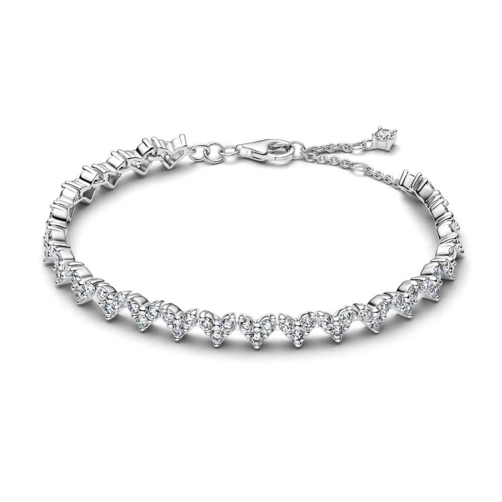 Širdelių iš trijų akmenėlių apyrankė - Pandora Lietuva