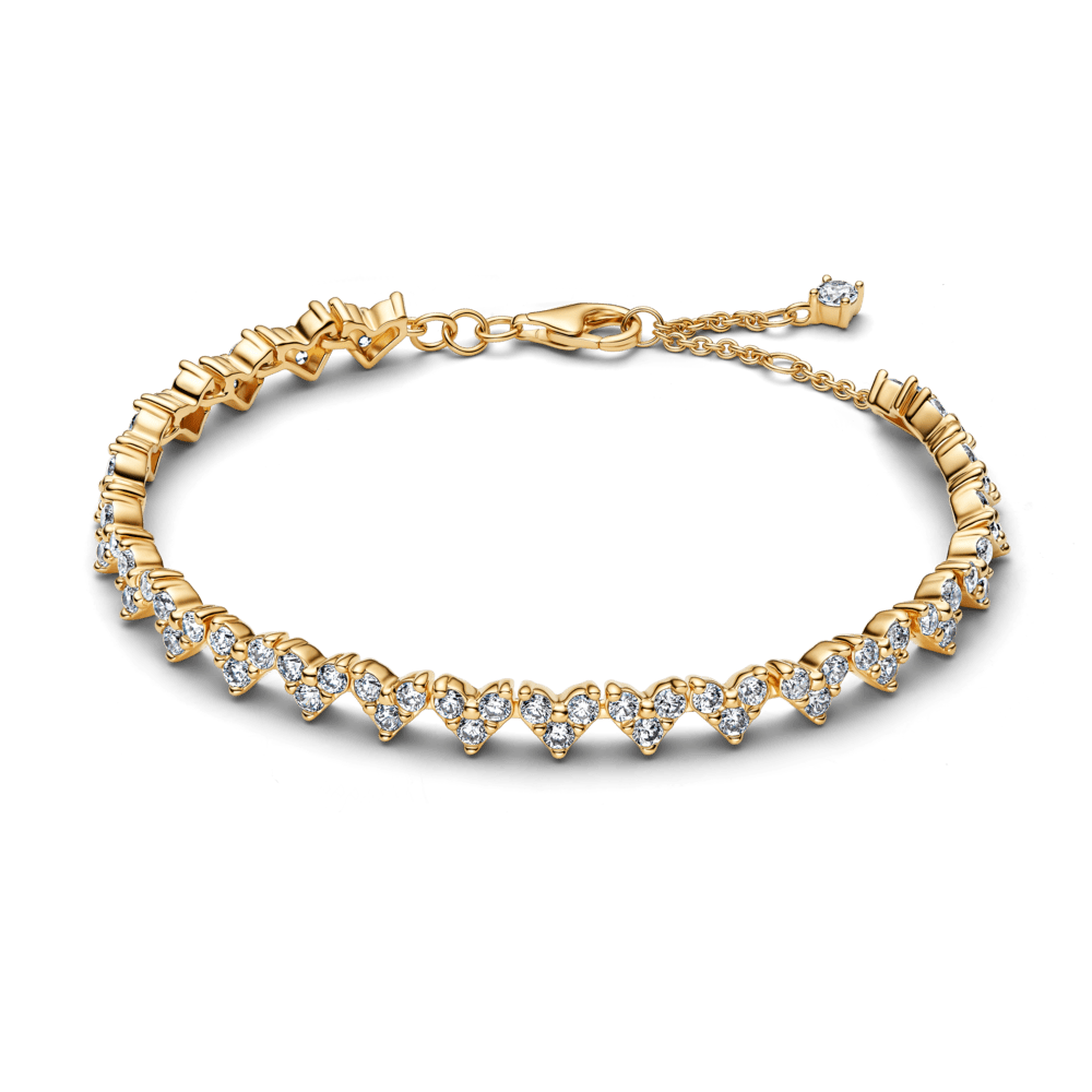 Širdelių iš trijų akmenėlių apyrankė - Pandora Lietuva