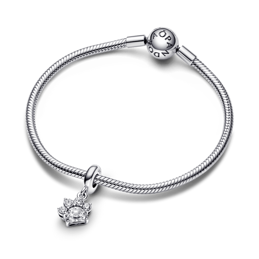 Sparkling Pet Paw Print Dangle Charm pakabukas - Pandora Lietuva