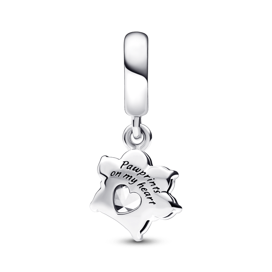 Sparkling Pet Paw Print Dangle Charm pakabukas - Pandora Lietuva