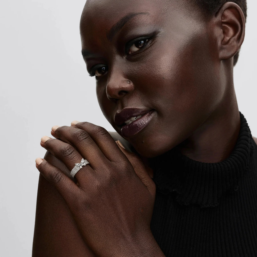 Spindintis drąsaus stiliaus žiedas „Drugelis“ - Pandora Lietuva