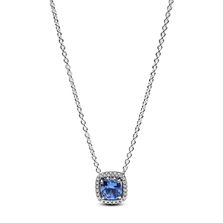 Spindintis mėlynos kvadratinės aureolės vėrinys su pakabučiu - Pandora Lietuva