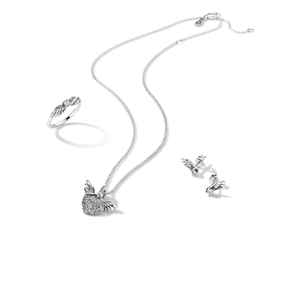 Spinduliuojantys angelo sparnų auskarai - Pandora Lietuva