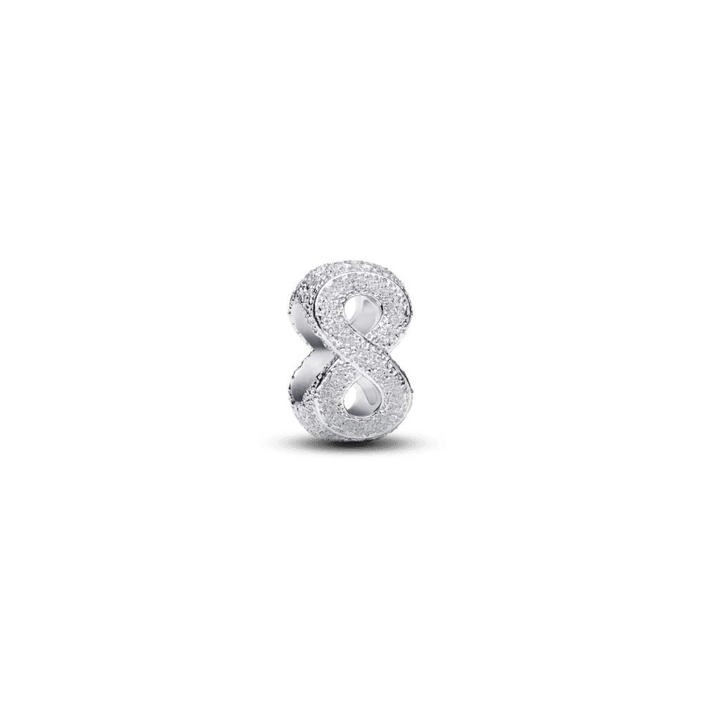 Tekstūrinis mini karoliukas „Begalybės simbolis“ - Pandora Lietuva