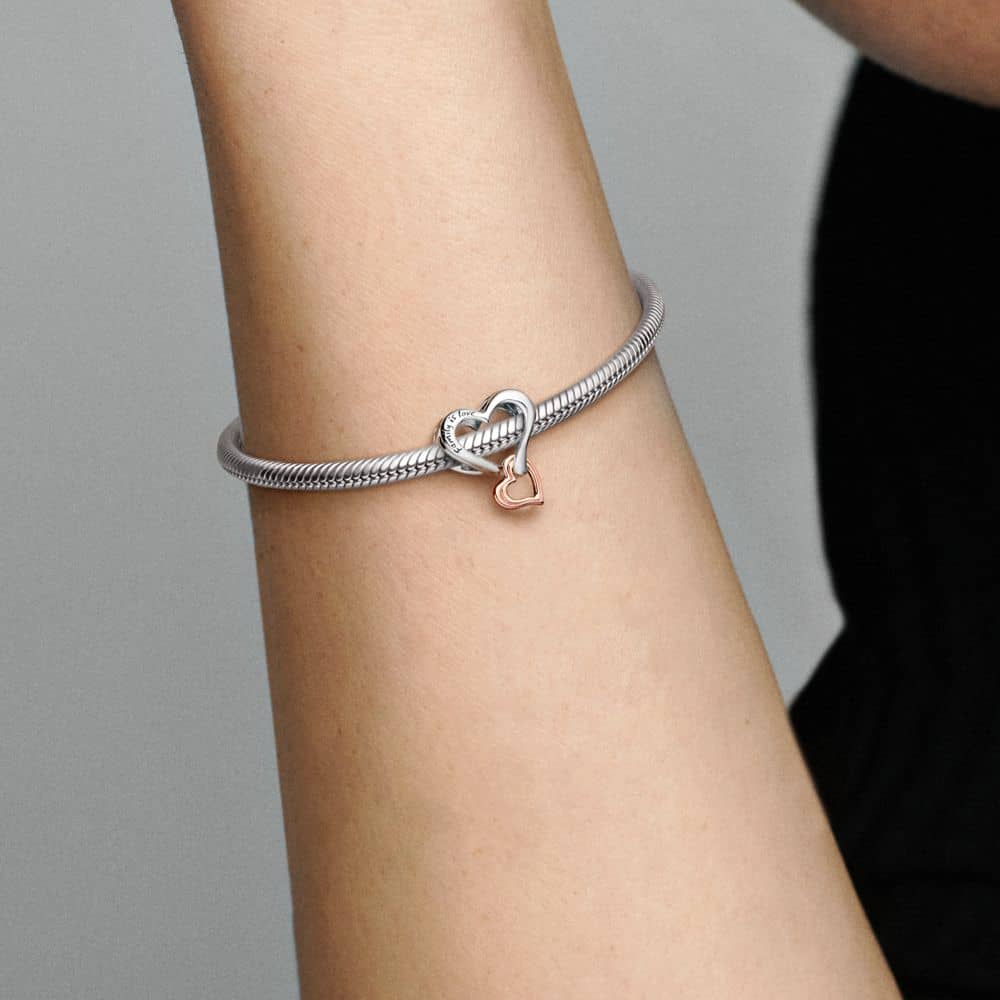 Two - tone Openwork Infinity Heart Charm - Pandora Lietuva
