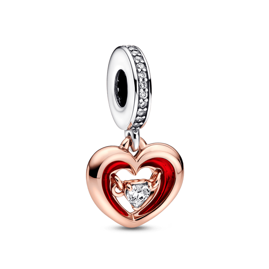 Two - tone Radiant Heart Dangle Charm - Pandora Lietuva