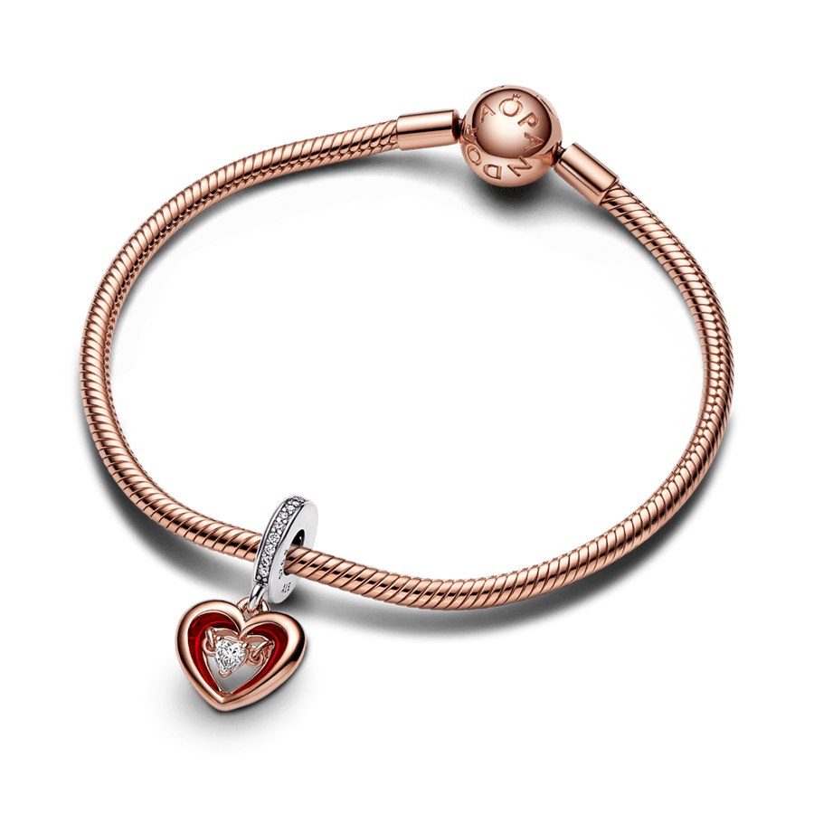 Two - tone Radiant Heart Dangle Charm - Pandora Lietuva