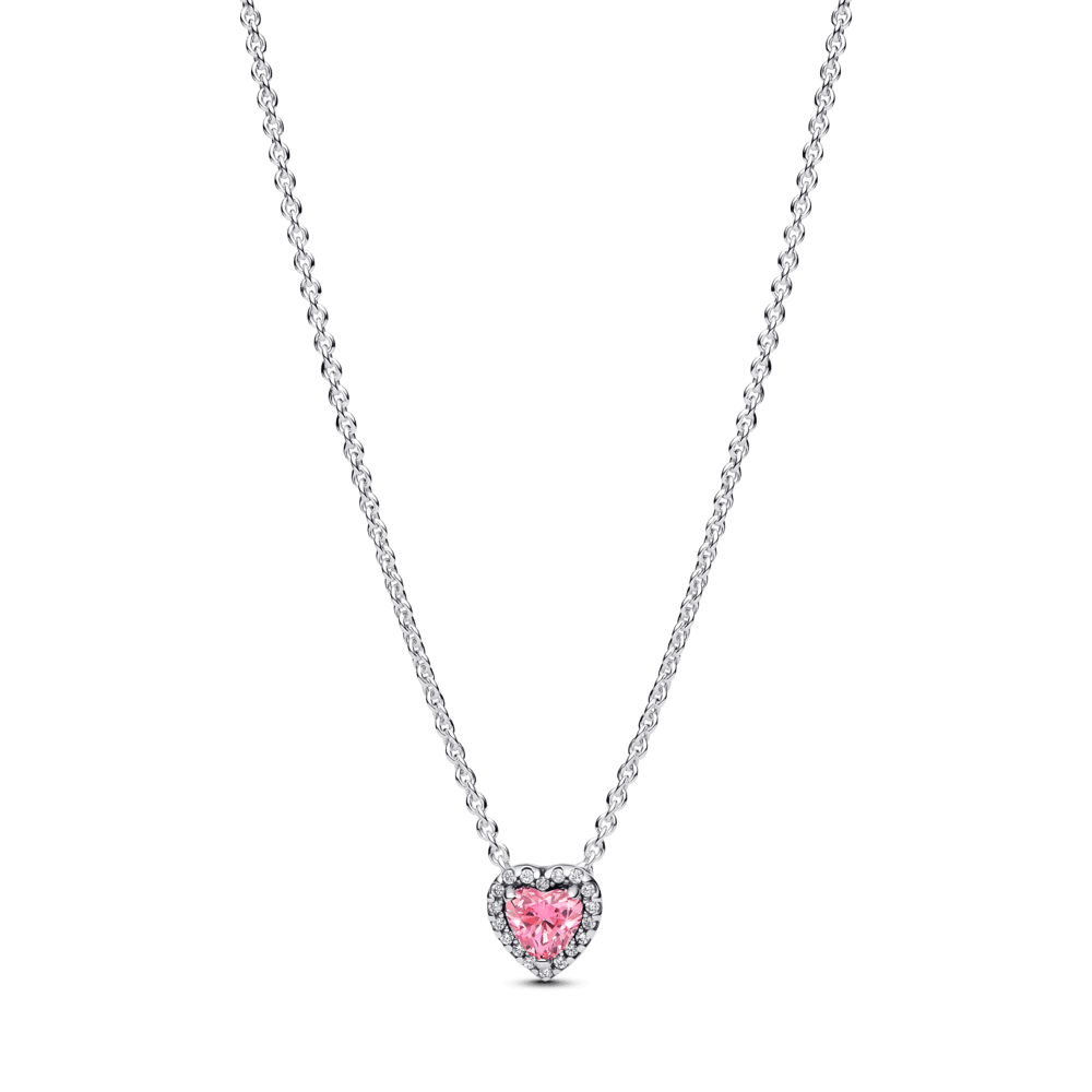 Vėrinys su iškilia rausva širdimi - Pandora Lietuva