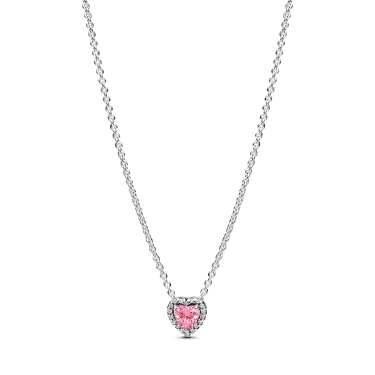 Vėrinys su iškilia rausva širdimi - Pandora Lietuva