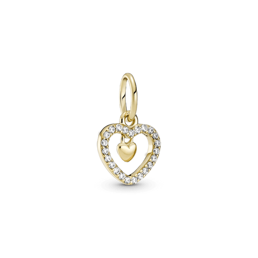 Žėrintis dviejų širdelių kabantis karoliukas - Pandora LT