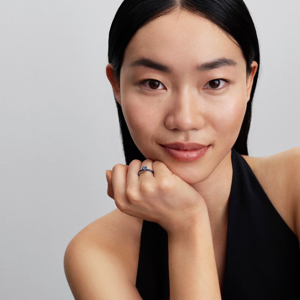 Žiedas „Mėlynos čakros širdis“ - Pandora Lietuva