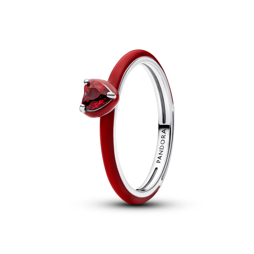 Žiedas „Raudonos čakros širdis“ - Pandora Lietuva