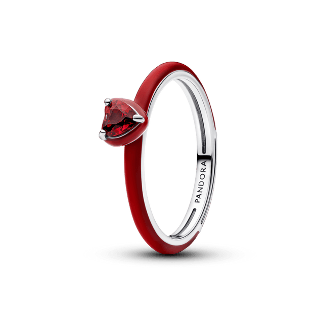 Žiedas „Raudonos čakros širdis“ - Pandora Lietuva