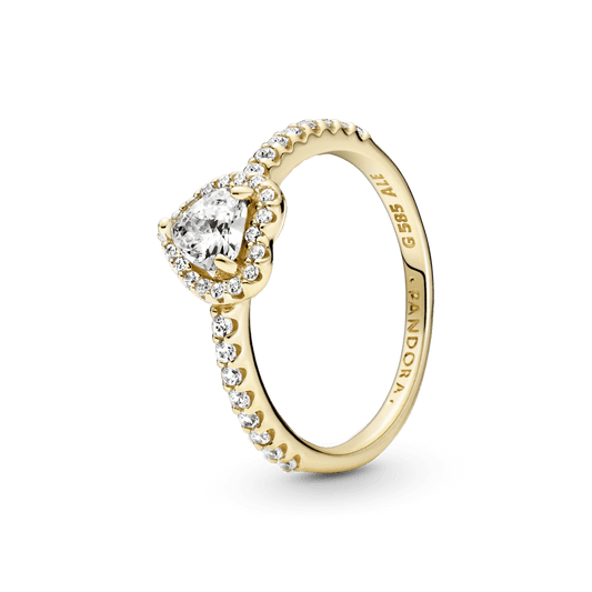 Žiedas su į širdelės formą įsodintu akmeniu - Pandora LT