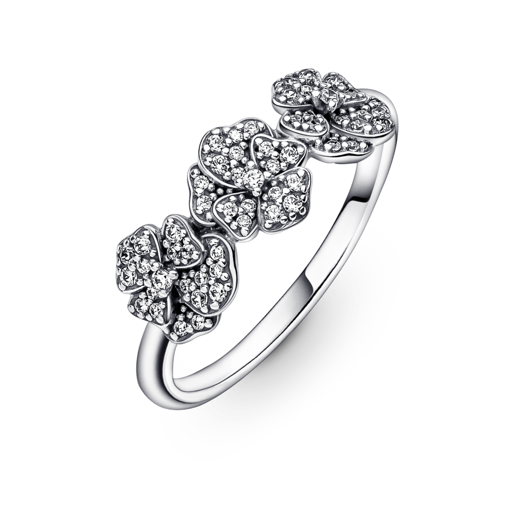 Žiedas – Trys gėlės našlaitės - Pandora LT