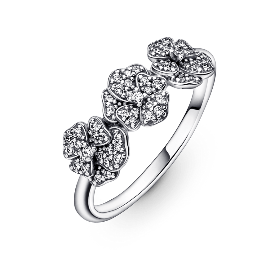 Žiedas – Trys gėlės našlaitės - Pandora LT