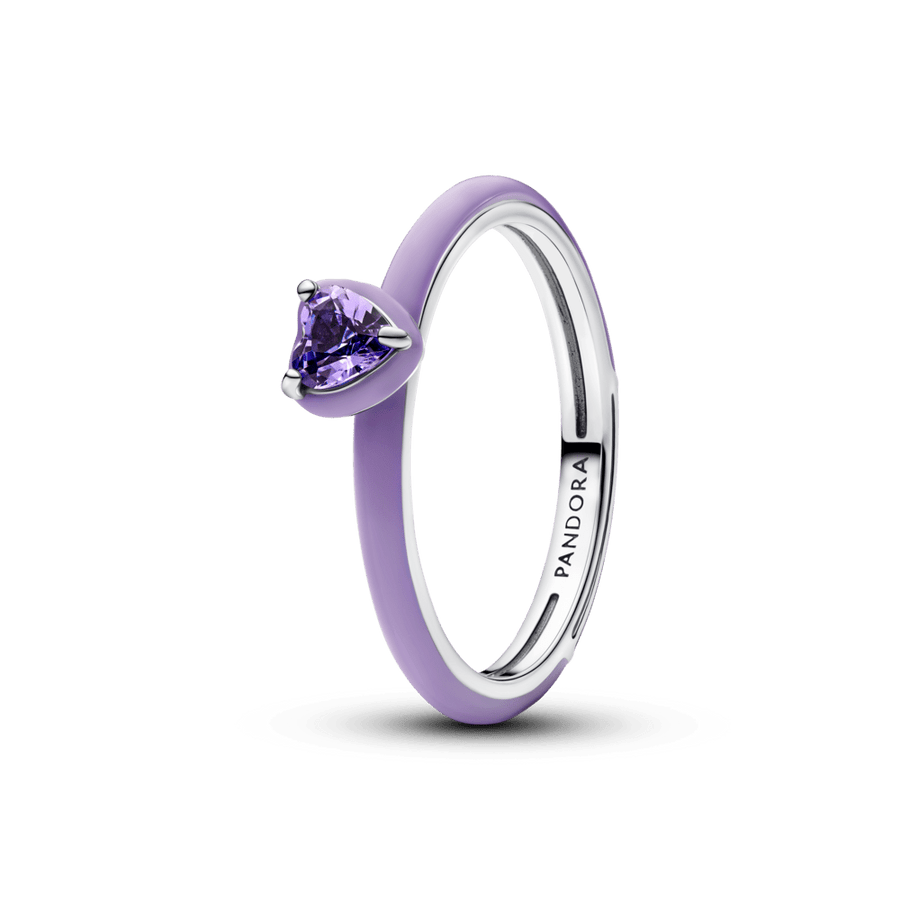 Žiedas „Violetinės čakros širdis“ - Pandora Lietuva