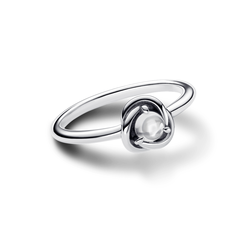 Amžinybės rato žiedas su balandžio mėnesį gimusiųjų akmeniu - Pandora Lietuva