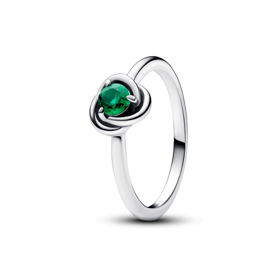 Amžinybės rato žiedas su gegužės mėnesį gimusiųjų akmeniu - Pandora Lietuva