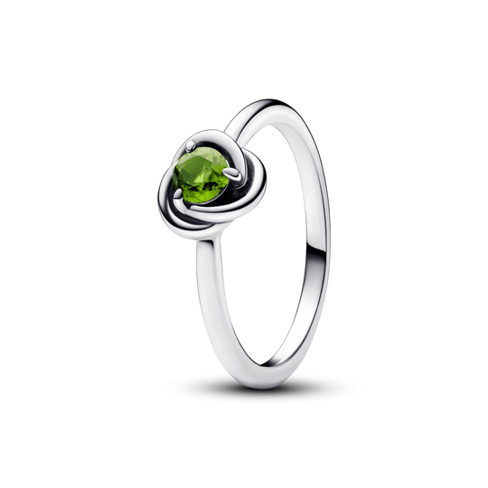 Amžinybės rato žiedas su rugpjūčio mėnesį gimusiųjų akmeniu - Pandora Lietuva