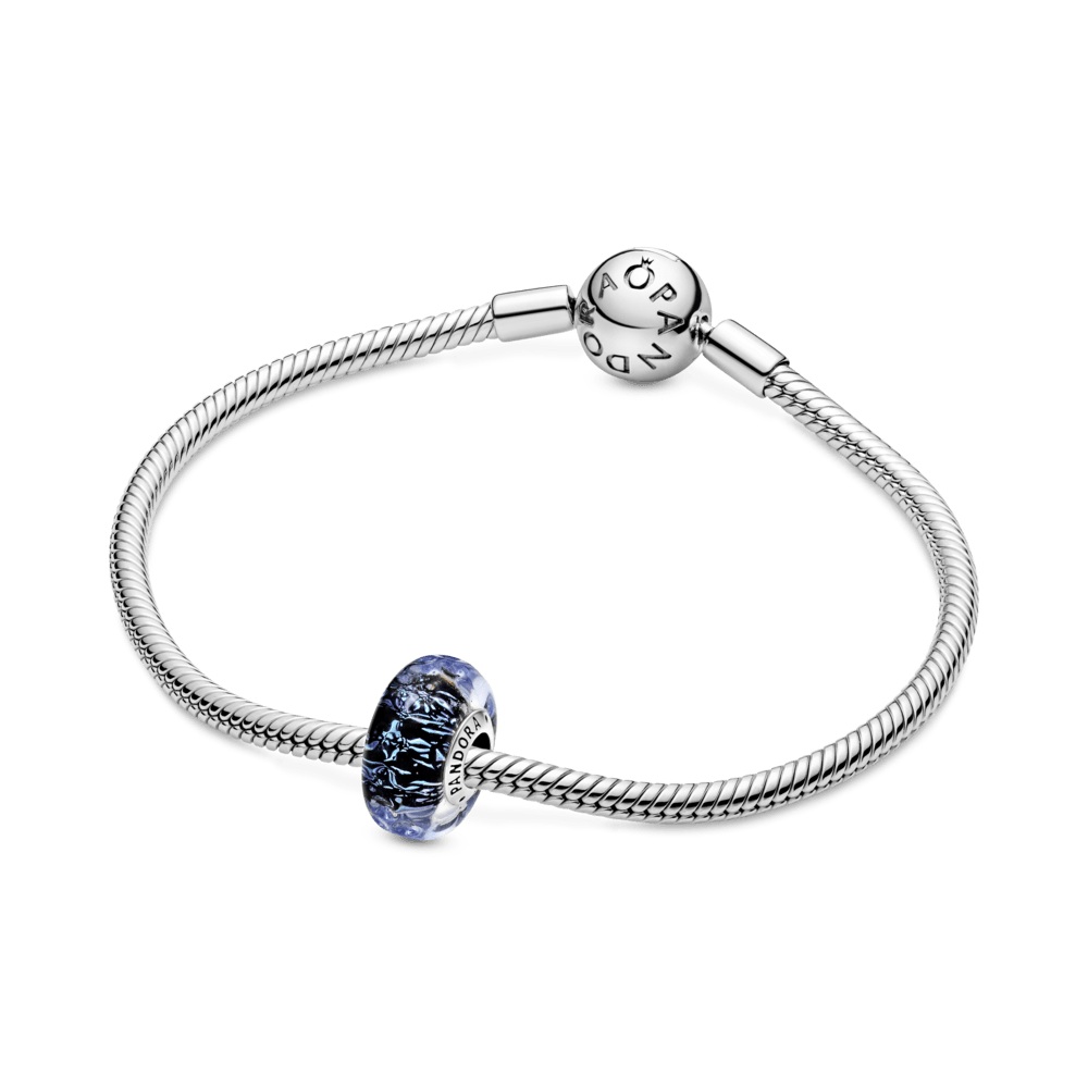 Banguojantis tamsiai mėlynas Murano stiklo vandenyno karoliukas - Pandora Lietuva