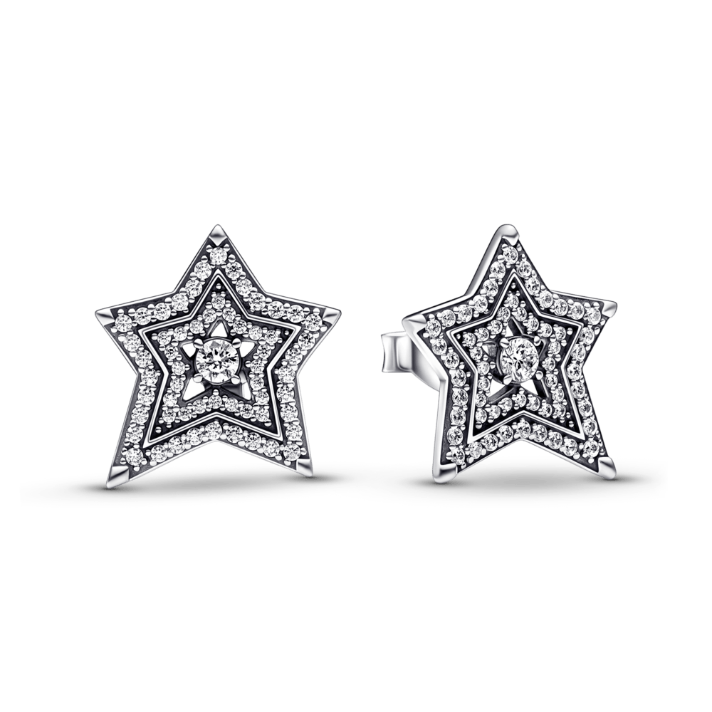 Celestial Asymmetric Star Stud Earrings auskarai - Pandora LT