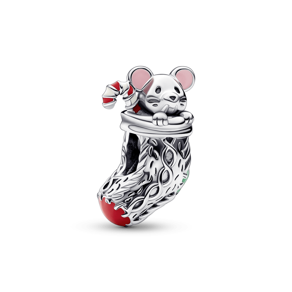 Festive Mouse & Stocking Charm - Pandora LT