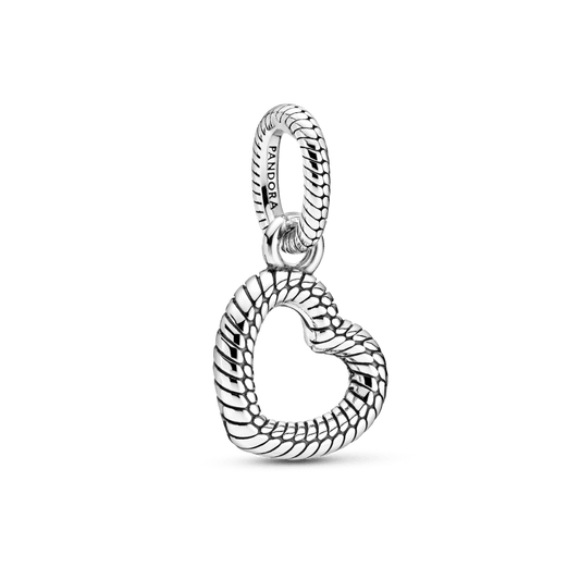 Gyvatės rašto atviras širdies pakabukas  - Pandora Lietuva