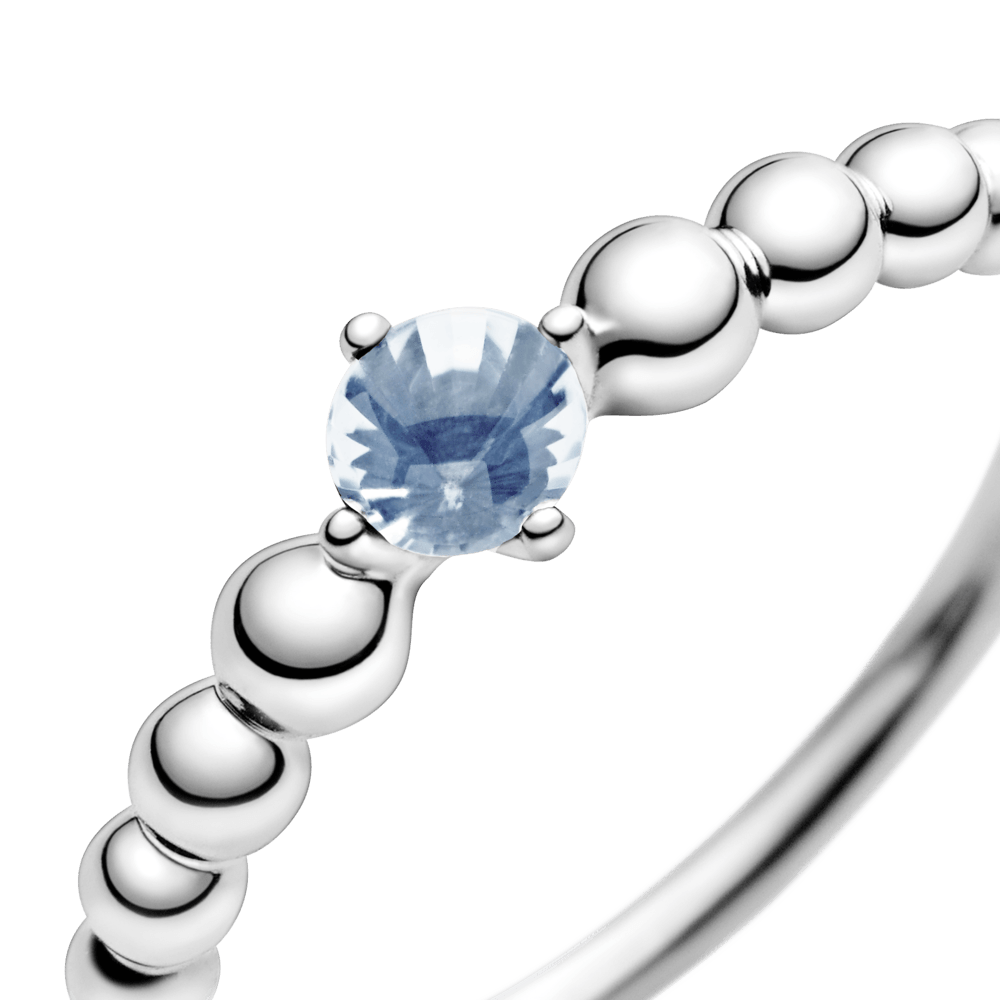 Jūros mėlynumo žiedas su karoliukais - Pandora LT