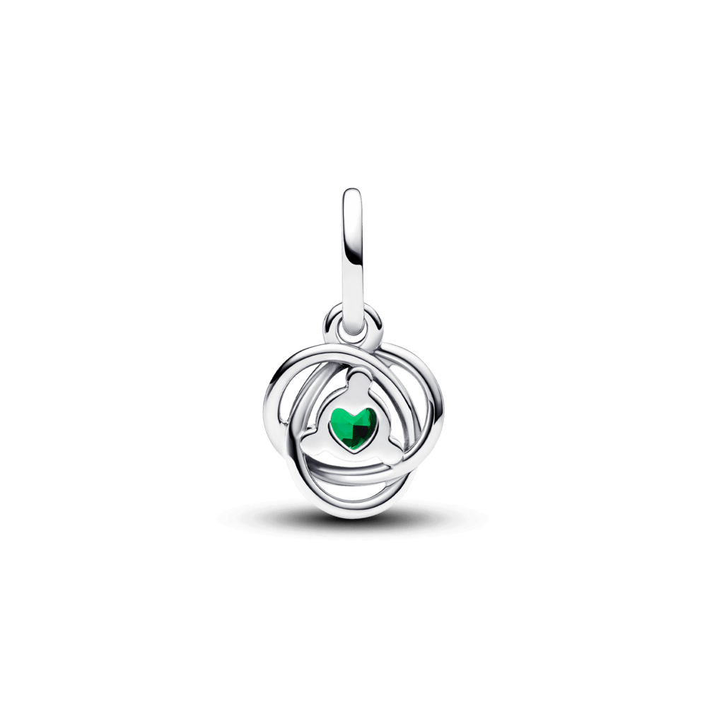 Karoliukas-pakabukas „Amžinybės ratas“ su žaliu kristalu - Pandora Lietuva