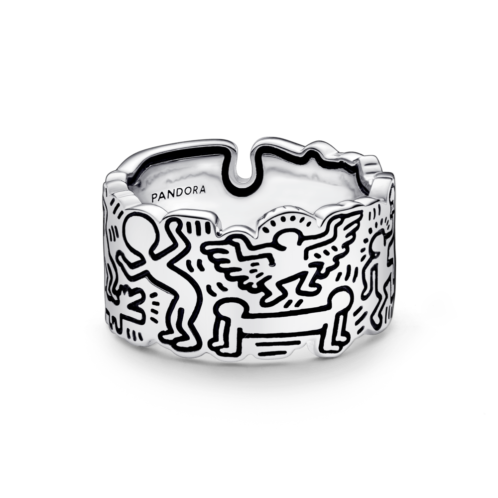 Keith Haring™ x Pandora Line Art Love & People Wide Ring žiedas - Pandora Lietuva