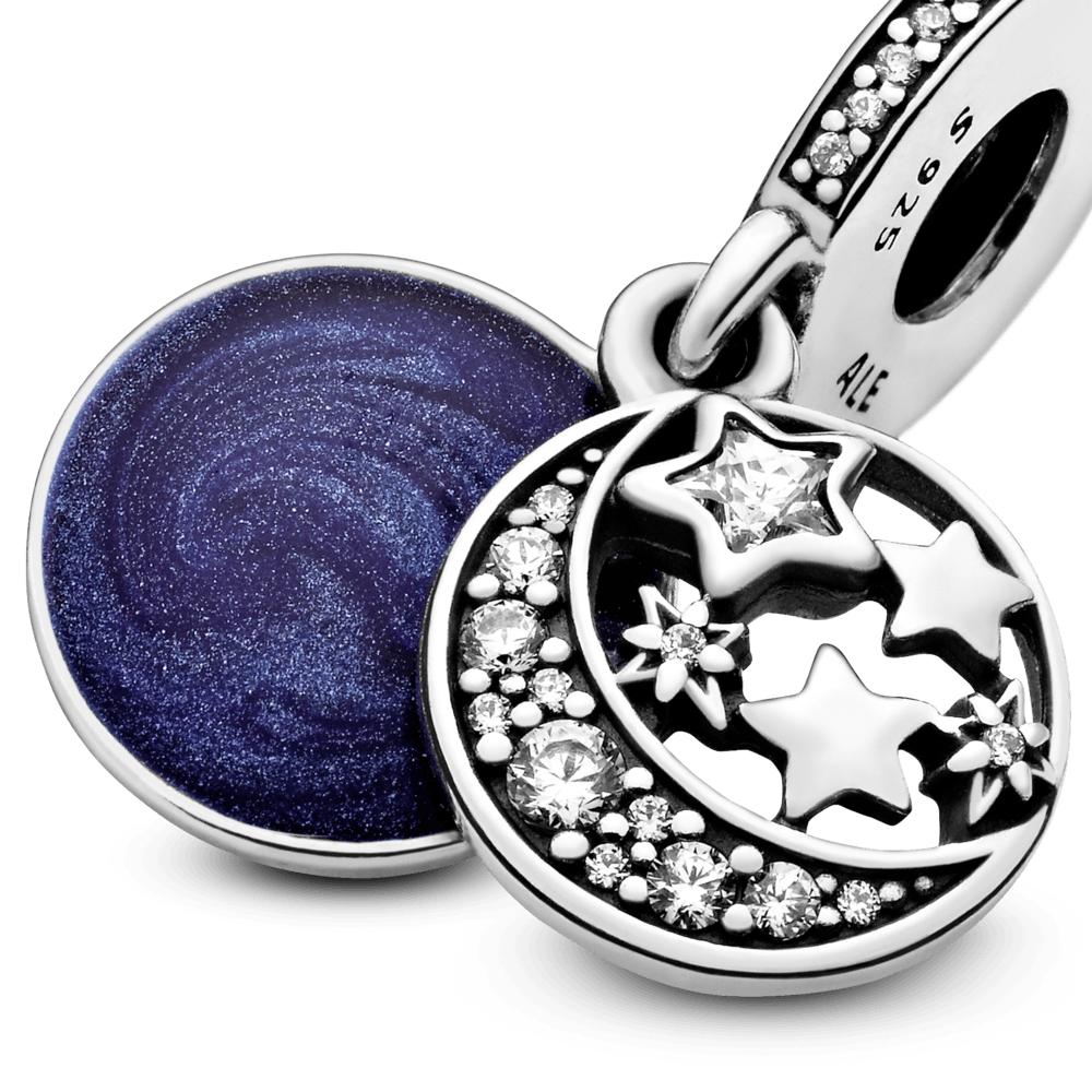 Mėnulio ir žvaigždžių kabantis karoliukas - Pandora LT