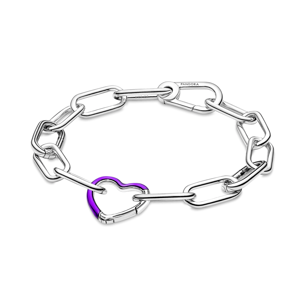 Pandora ME Ryškiai violetinė širdies derinimo jungtis - Pandora LT