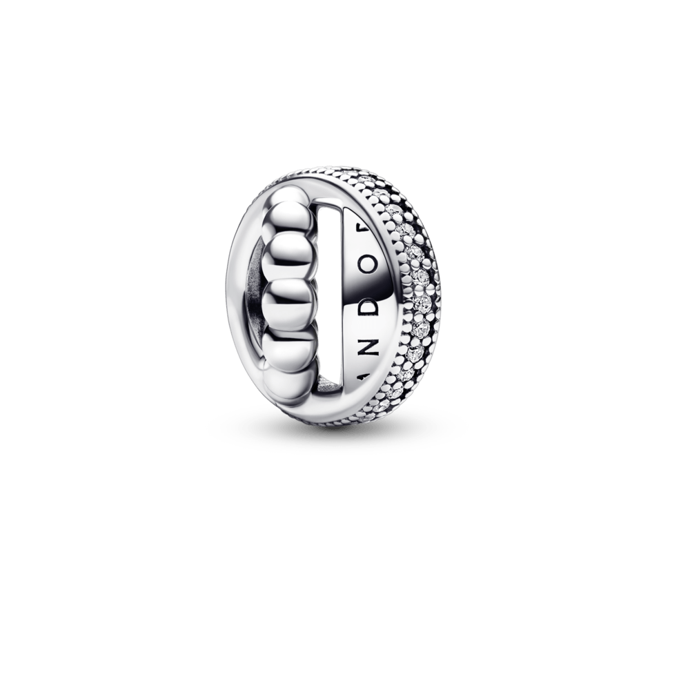 Pandora Signature Logo Pavé & Beads Charm pakabukas - Pandora LT