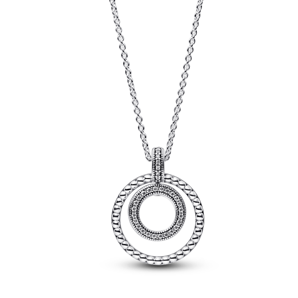 Pandora Signature Pavé & Beads Pendant & Necklace vėrinys - Pandora Lietuva