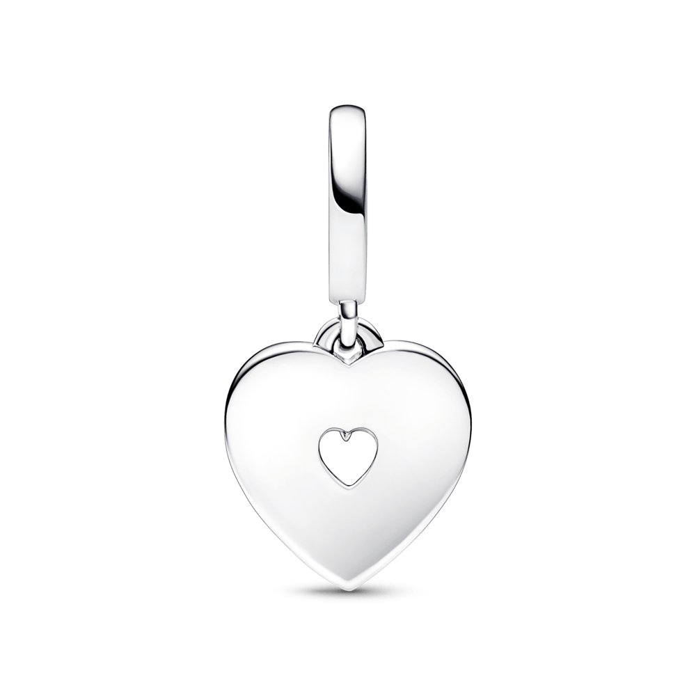 Pearlescent White Heart Double Dangle Charm - Pandora Lietuva