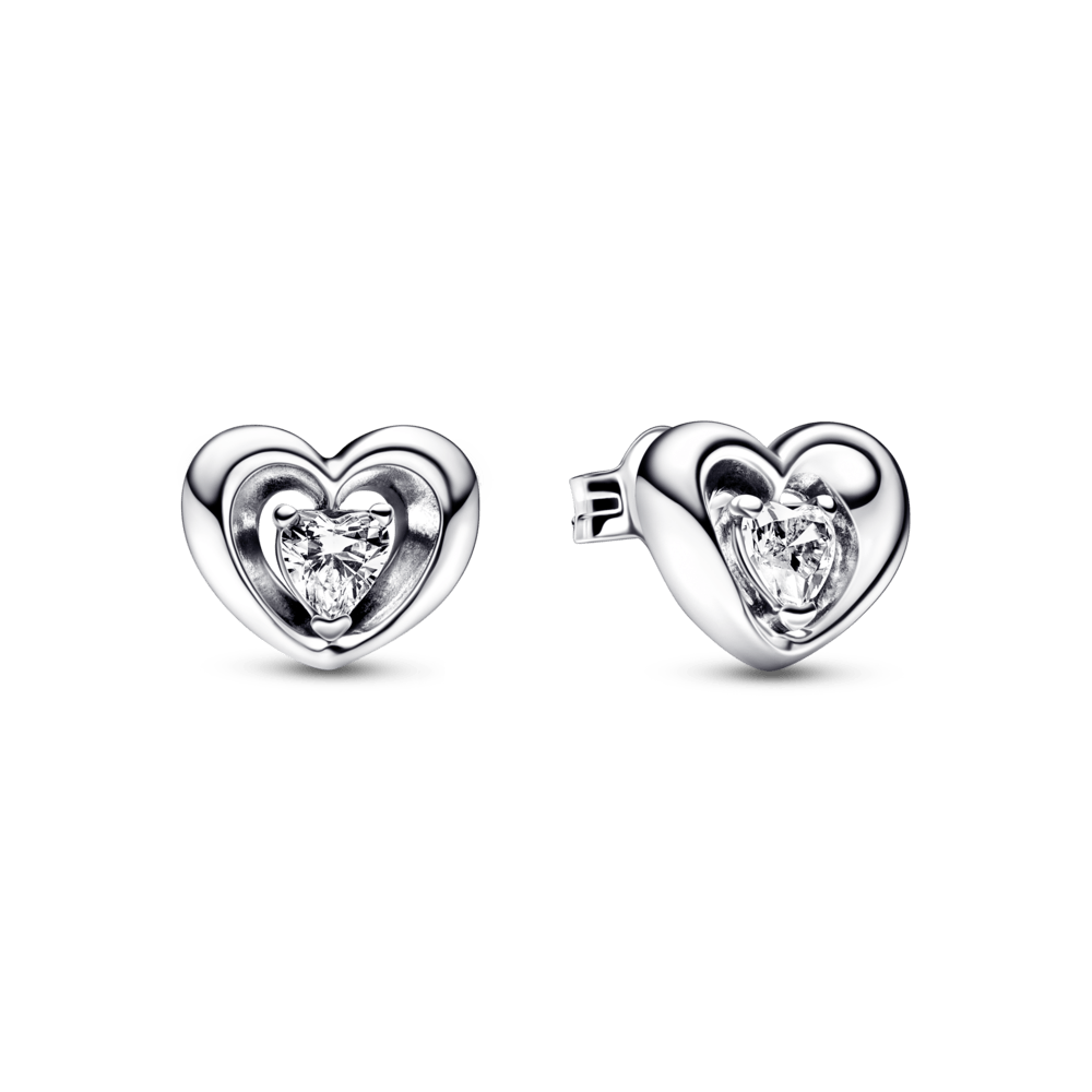 Radiant Heart & Floating Stone Stud Earringsauskarai - Pandora LT