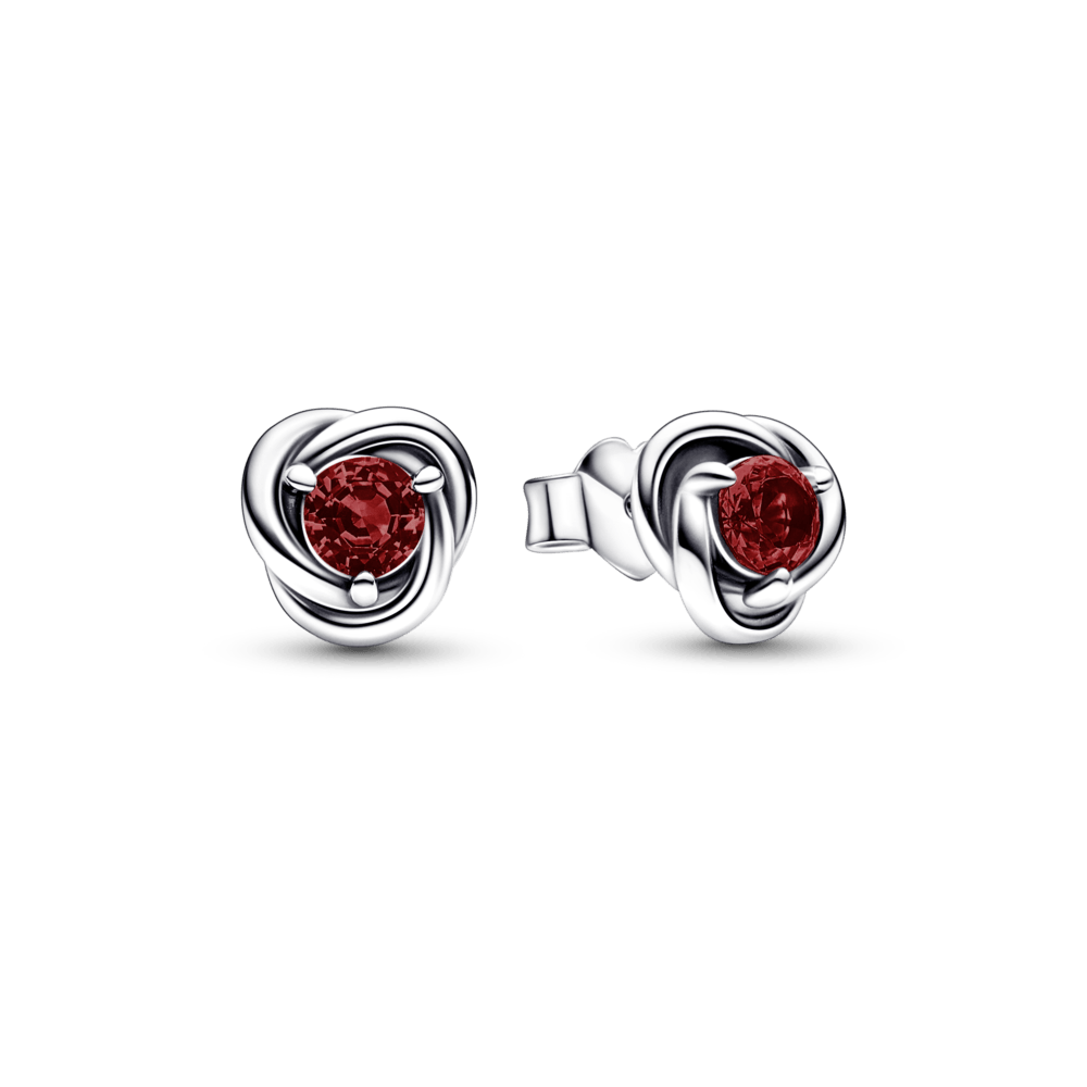 Red Eternity Circle Stud Earrings auskarai - Pandora LT