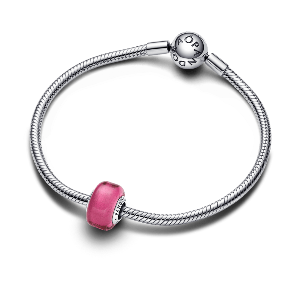 Rožinis mažulytis karoliukas iš Murano stiklo - Pandora Lietuva