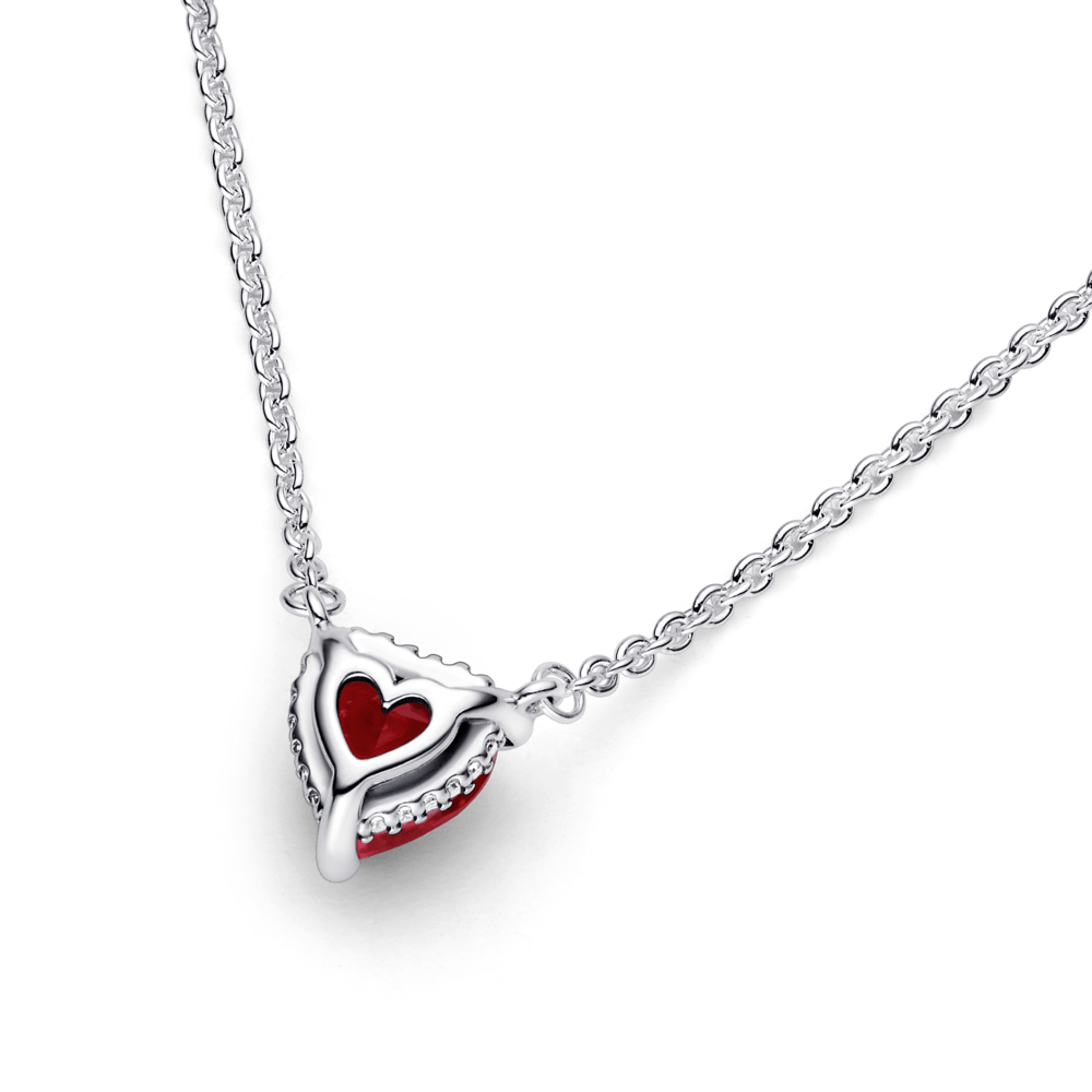 Sparkling Heart Halo Pendant Collier Necklace karoliai - Pandora Lietuva